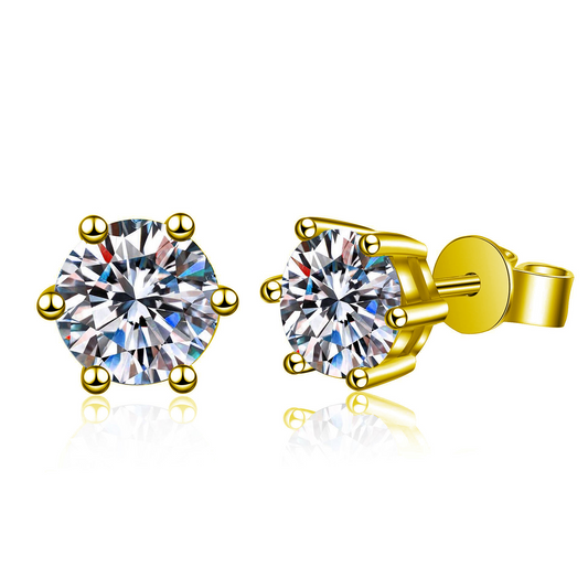 【AR009】S925 Moissanite simple hexagon pierce | ヘキサゴン ピアス (シルバー925 / モアサナイト)