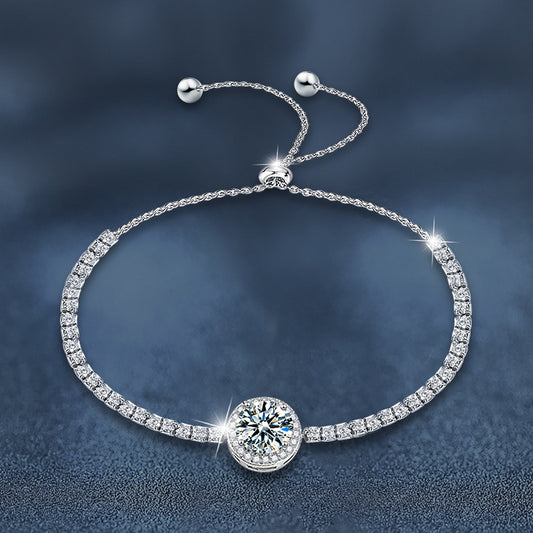 【AR012】S925 Moissanite luxury round Bracelet | ラグジュアリー ラウンド ブレスレット (シルバー925 / モアサナイト)