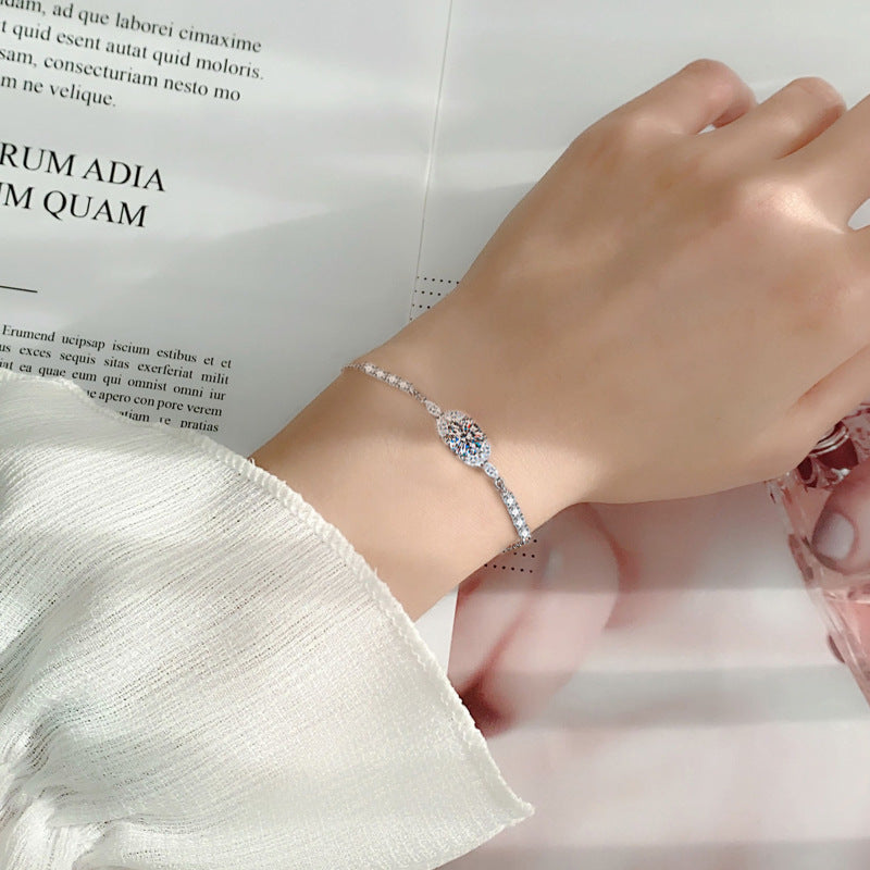 【AR014】S925 Moissanite luxury simple Bracelet | シンプル ブレスレット (シルバー925 / モアサナイト)