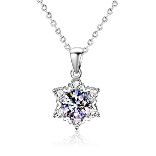 【AR002】S925 Moissanite snow motif Necklace