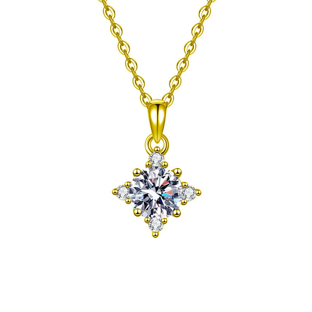 【AR027】S925 Moissanite rhombus Necklace | ロンバス ネックレス (シルバー925 / モアサナイト)