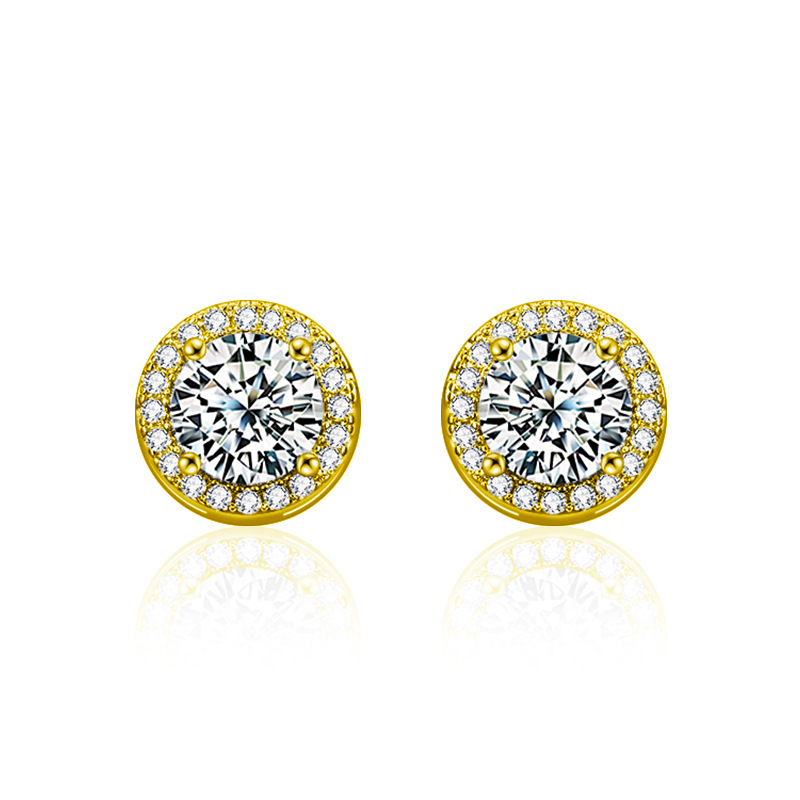 【AR017】S925 Moissanite round pierce | ラウンド ピアス (シルバー925 / モアサナイト)