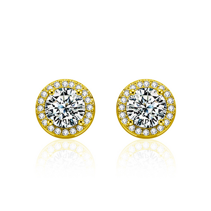 【AR017】S925 Moissanite round pierce | ラウンド ピアス (シルバー925 / モアサナイト)