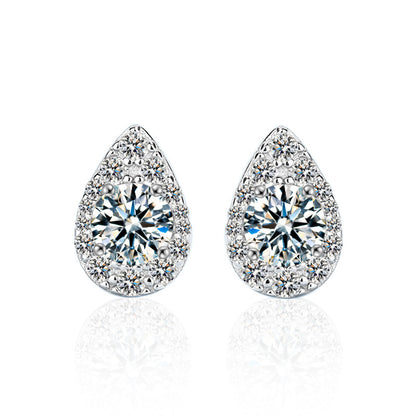 【AR018】S925 Moissanite stud drop pierce
