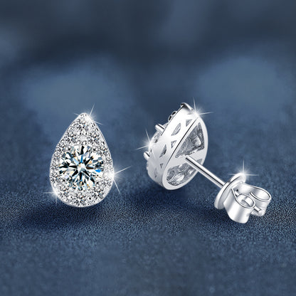 【AR018】S925 Moissanite stud drop pierce