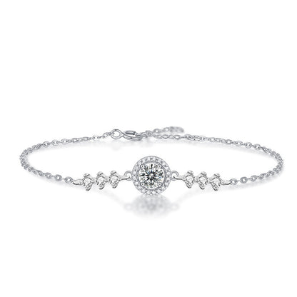 【AR011】S925 Moissanite simple round Bracelet