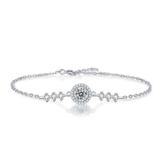【AR011】S925 Moissanite simple round Bracelet