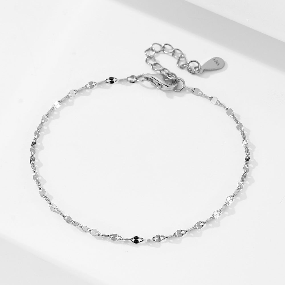 【AR015】S925  simple chain Bracelet | シンプルチェーン ブレスレット (シルバー925 / モアサナイト)