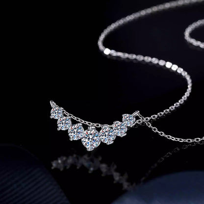 【AR026】S925 Moissanite seven joined Necklace | 七連 ネックレス (シルバー925 / モアサナイト)