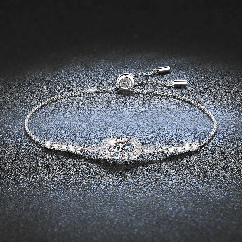 【AR014】S925 Moissanite luxury simple Bracelet | シンプル ブレスレット (シルバー925 / モアサナイト)