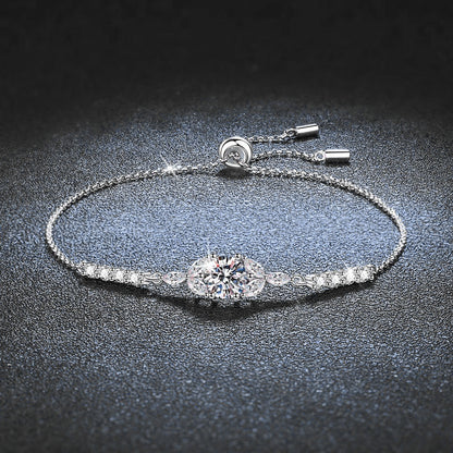 【AR014】S925 Moissanite luxury simple Bracelet | シンプル ブレスレット (シルバー925 / モアサナイト)