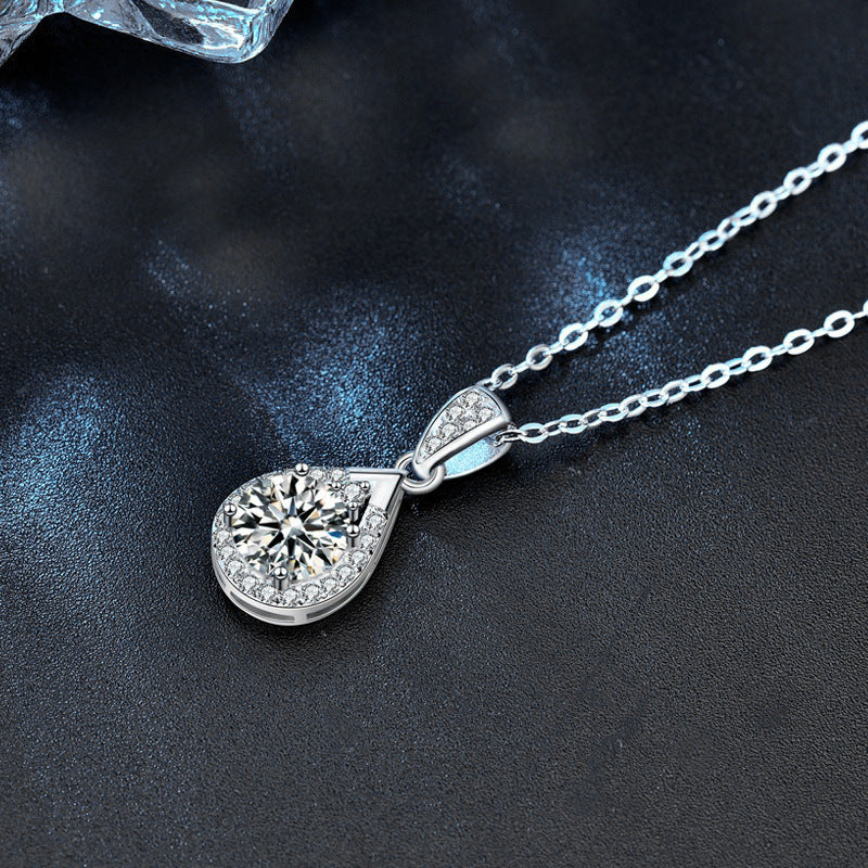 【AR003】S925 Moissanite simple drop Necklace