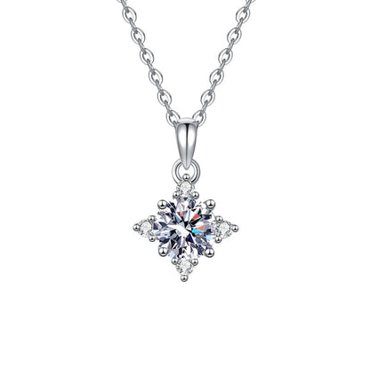 【AR027】S925 Moissanite rhombus Necklace | ロンバス ネックレス (シルバー925 / モアサナイト)