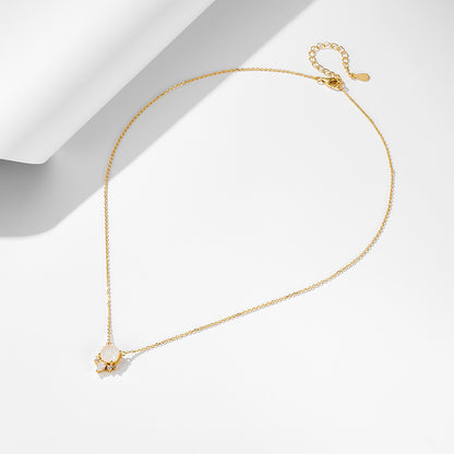 【AR004】S925 Moon stone simple Necklace