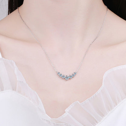 【AR026】S925 Moissanite seven joined Necklace | 七連 ネックレス (シルバー925 / モアサナイト)
