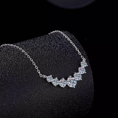 【AR026】S925 Moissanite seven joined Necklace | 七連 ネックレス (シルバー925 / モアサナイト)