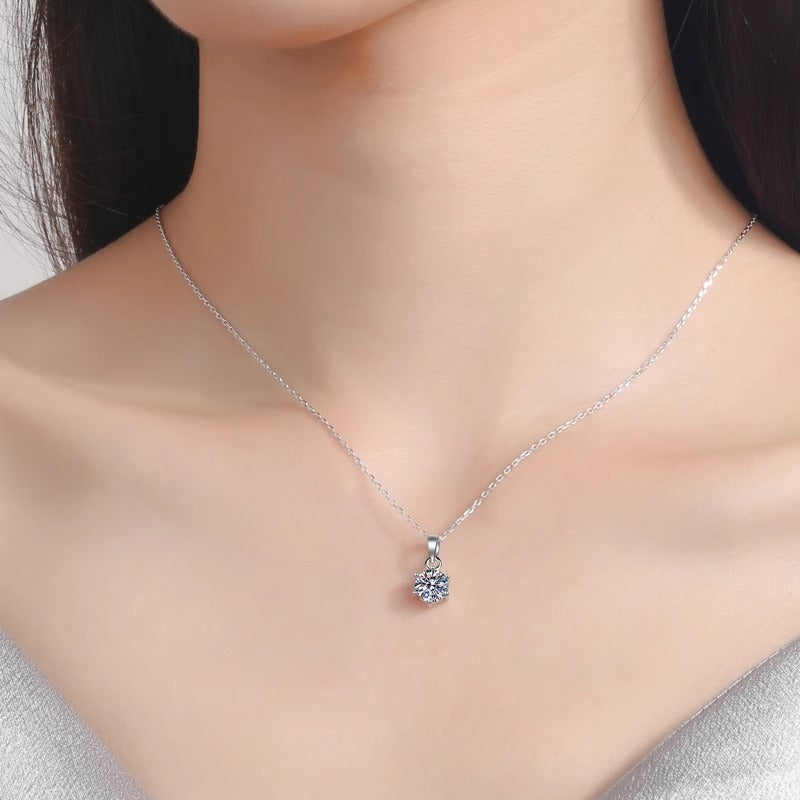 【AR001】S925 Moissanite simple hexagon Necklace