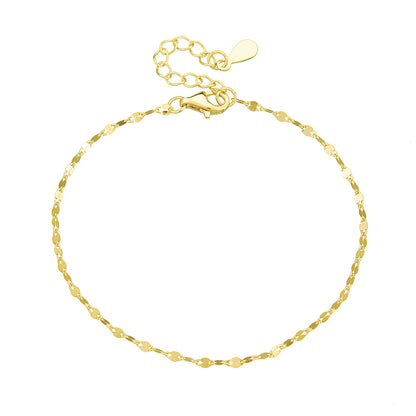 【AR015】S925  simple chain Bracelet | シンプルチェーン ブレスレット (シルバー925 / モアサナイト)
