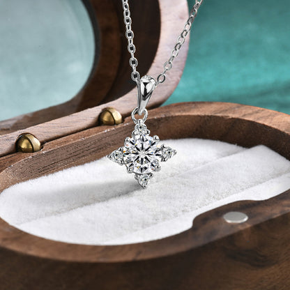 【AR027】S925 Moissanite rhombus Necklace | ロンバス ネックレス (シルバー925 / モアサナイト)