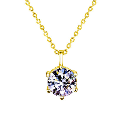 【AR001】S925 Moissanite simple hexagon Necklace