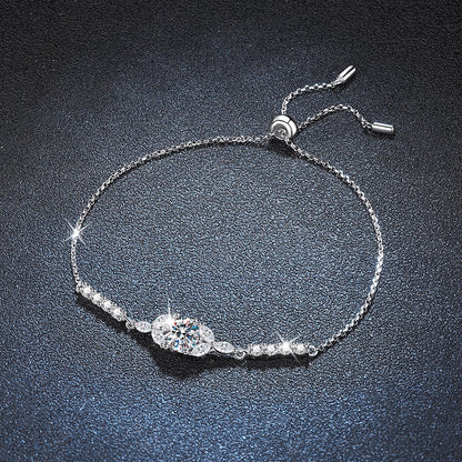 【AR014】S925 Moissanite luxury simple Bracelet | シンプル ブレスレット (シルバー925 / モアサナイト)