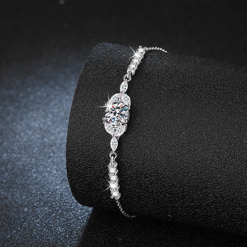 【AR014】S925 Moissanite luxury simple Bracelet | シンプル ブレスレット (シルバー925 / モアサナイト)