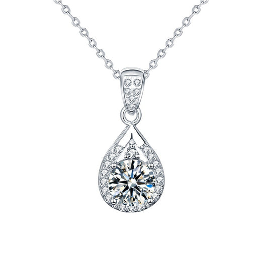 【AR003】S925 Moissanite simple drop Necklace