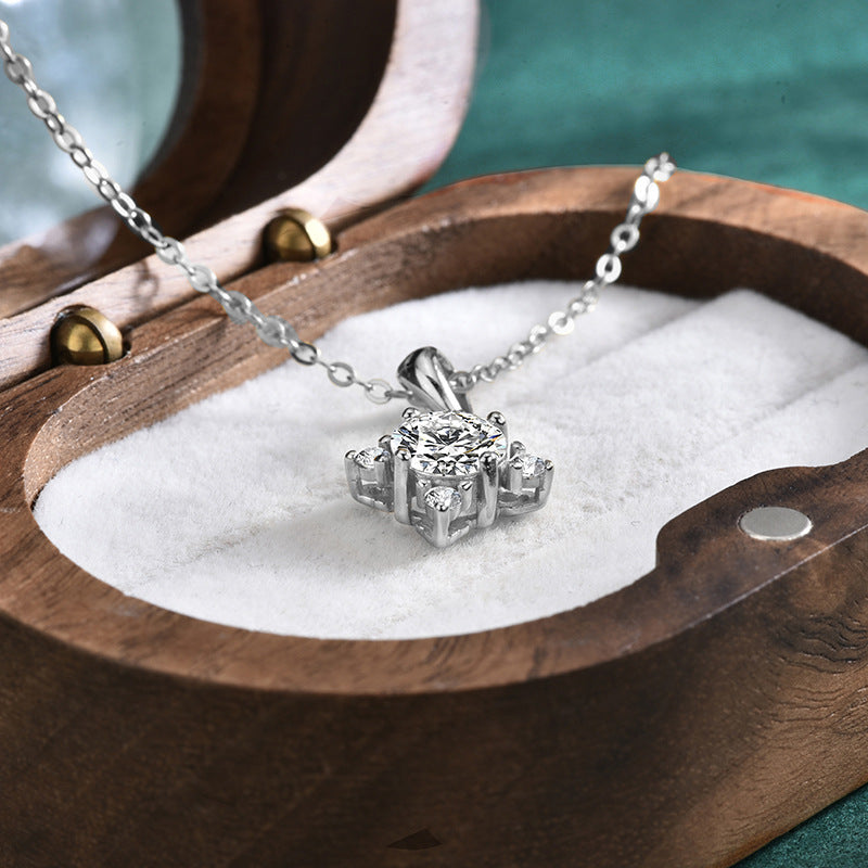 【AR027】S925 Moissanite rhombus Necklace | ロンバス ネックレス (シルバー925 / モアサナイト)