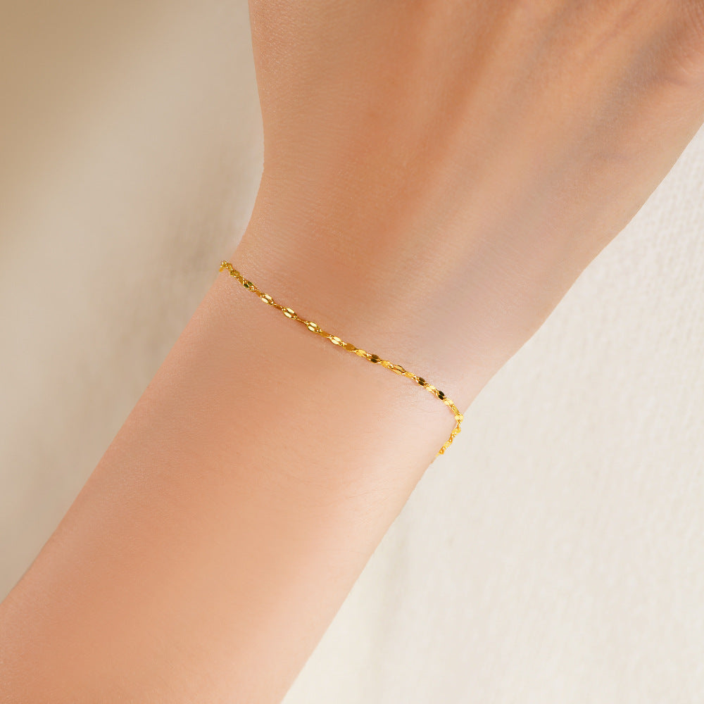 【AR015】S925  simple chain Bracelet | シンプルチェーン ブレスレット (シルバー925 / モアサナイト)