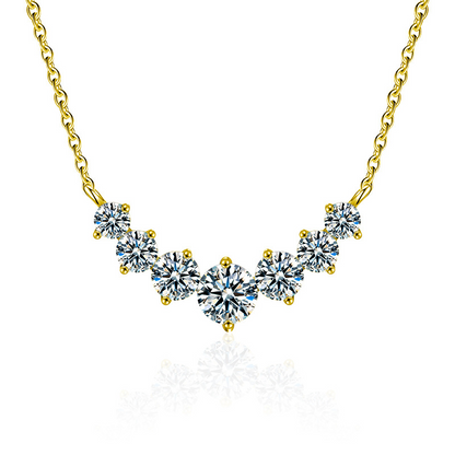【AR026】S925 Moissanite seven joined Necklace | 七連 ネックレス (シルバー925 / モアサナイト)