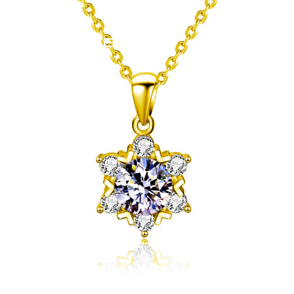 【AR002】S925 Moissanite snow motif Necklace | 結晶モチーフ ネックレス (シルバー925 / モアサナイト)