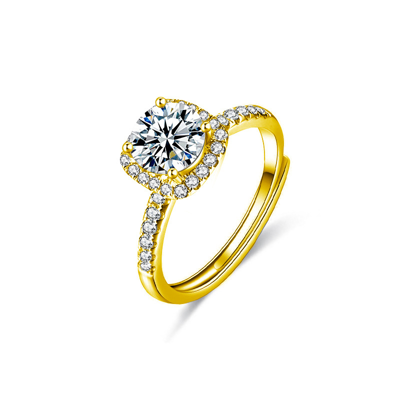 【AR022】S925 Moissanite luxury cube ring